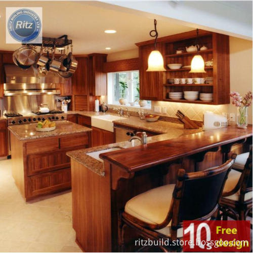 Wooden Kitchen Cabinet Solid Wood Furniture Cabinet High Gloss Kitchen